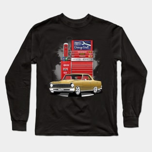 1967 Granada Gold Chevrolet Nova Garage Built Print Long Sleeve T-Shirt